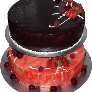 Dvonadstropna torta - čokoladni obliv