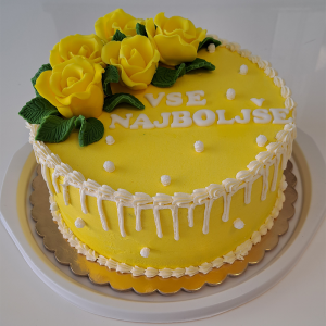 Torta za rojstni dan - Rumene vrtnice